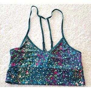 Anthropologie Jenny Printed Seamless Bralette T-Back XXS/XS Green Multi NWOT